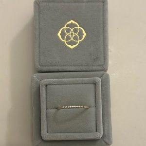 Kendra Scott Angelina 14k yellow gold brand ring in white diamond -size 8